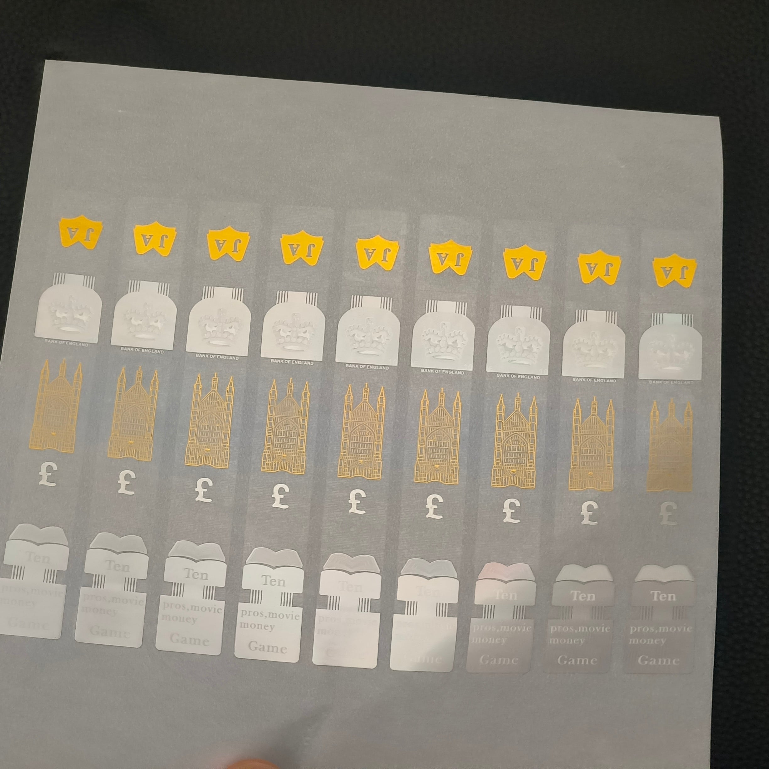 £10 Holographic Stickers – Realistic Prop Money Add-On for Film & Content
