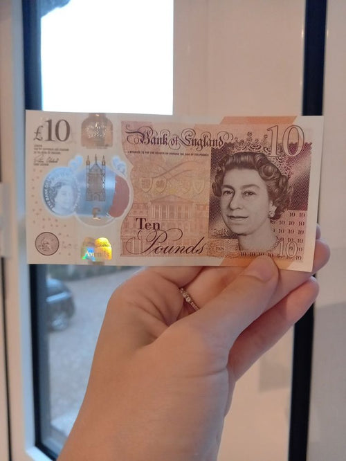 £10 Holographic Stickers – Realistic Prop Money Add-On for Film & Content