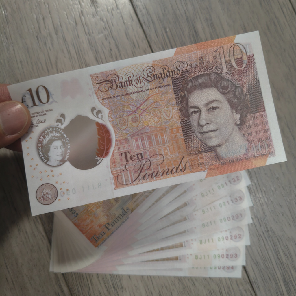 £10 Queen Prop Notes – Realistic Film & Photography Banknotes
